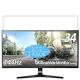 2枚 VacFun ブルーライトカット フィルム ， LG ゲーミング モニター ディスプレイ 34UC79G-B 34インチ 向けの ブルーライトカットフィルム 保護フィルム 液晶保護フィルム（非 ガラスフィルム 強化ガラス ガラス ）