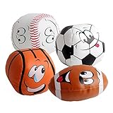 amyoveボールおもちゃ4個10 cmベビーソフト式Smiling Face Football SoccerおもちゃHandキャッチソフトボールおもちゃ新生児の最適なギフト