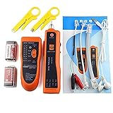 DAXGD ラインファインダー　RJ45　RJ11ワイヤートラッカー　ネットワークケーブルチェッカー　LANケーブルテスター　電話ケーブルチェッカー　電圧測定　ワイヤーストリッパーを2つ付き