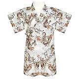 アスナロ（甚平） 甚平 男の子 ベビー じんべい 綿100％ 龍柄 ウエストゴム じんべえ90 Lベージュ