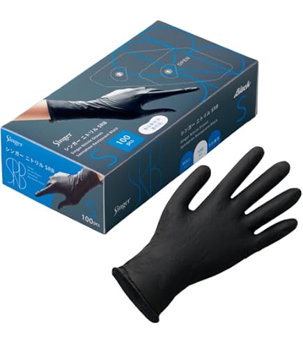 Amazon.co.jp: フジナップ スーパーニトリルグローブ 粉無し ブラック