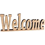 木製サインプレート WELCOME ウェルカム 抜き型 国産ヒノキ (ナチュラルA)
