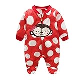 Zhhlinyuan ロンパース カバーオール Newborn ベビー Boy Girl Infant Front Zipper Microfleece Long Sleeve Romper Jump