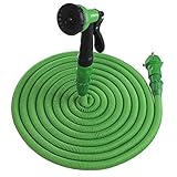 HBLIFE 強化改良版 伸びるホース マジックホース 散水ホース 3倍伸びる 10m~30m ラテックス二層構造 8種散水パターン ガーデニング 花園 洗車 掃除用 伸縮ホース 散水ホース リール 