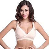 Ancdream 産前 産後 妊婦 マタニティ 授乳 ブラジャー 下着 クロスタイプ (XXL, 肌色)