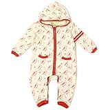 Mademoiselle papillon ジップアップ 長袖 カバーオール ハートインコ 男の子 女の子 【オフクリーム:80】