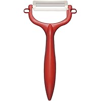 京セラ セラミック ピーラー サビない お手入れ簡単 皮むき器 レッド T字タイプ 軽く鋭い使い心地 切れ味が続く 金気をうつさない 除菌漂白 OK 日本製 CP-99 RD
