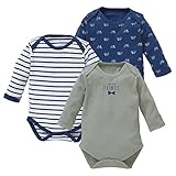 西松屋 [EFD] カリフォルニア綿 3枚組長袖ショルダーロンパース肌着（自転車・ロゴプリント・ボーダー） 【70cm・80cm・90cm】　70