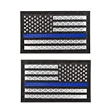 PLEAVIT IRパッチ ミリタリー ワッペン ベルクロ マジックテープ サバゲー アメリカ 国旗 (ブルー)