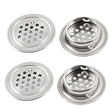 uxcell エアベント　空気バルブ　丸型　ハードウェア　ステンレス鋼　直径39mm　4個