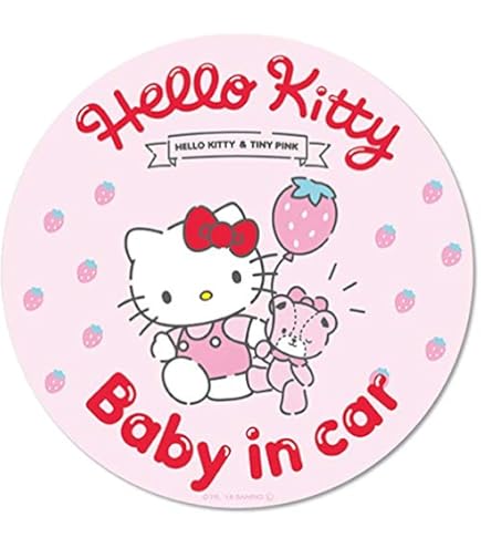 Amazon | ハローキティ車マグネットステッカー【BABY IN CAR
