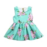 Dourabbi 子供服 ベビー ドレス ベイビー 幼児 2018 新生児 幼児 赤ちゃん 蝶々結び 女の子 プリンセス 柄 赤ちゃん 花 カジュアルドレス pretty cute daily (12