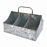 ルイユパーツボックス 収納ケース プランター グレー アンティーク調 ブリキ ハンドル 幅310