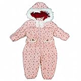 ジャンプスーツ 中綿入り ベビー 女の子 スノーコンビ ピンク 90