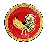 トスカーナモダンBurntオレンジRooster手描きセラミックLargeパスタボウル、85099 by ACK