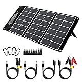 BanffCliff 60W 折りたたみ式 ソーラーパネル キックスタンド付き 18V DC 18W USB&Type-C出力 ポータブルソーラー充電器 電源ステーション 発電機 タブレット スマートフォン キャンプ 旅行 RV用