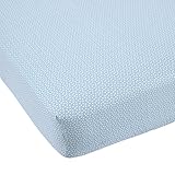 Balboa Baby Cotton Sateen Fitted Crib Sheet, Aqua/White Dot by Balboa Baby