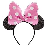 Disney ディズニー Minnie Mouse ミニーマウス 3歳以上対象 女の子用立体リボン耳付きミニーマウスカチューシャ [並行輸入品]