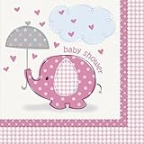 Umbrellaphants Baby Shower Pink Napkins pk16 by Miss Bo Peep