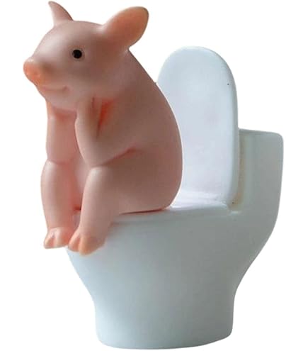 Amazon.co.jp: かわいい動物のオーナメント - トイレに座っている漫画