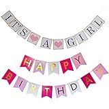 Peicees カラフルな連続旗 誕生日パーティーの飾り付け用の旗 ガーランド 女の子用