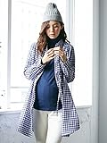 Angeliebe エンジェリーベ マタニティ ワンピース 授乳 しやすい ビエラ 先染め チェック シャツ ワンピ 妊婦服 産前 産後 L ネイビー