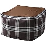 山善(YAMAZEN) ビーズクッション クッション 55cm チェック柄 ブラウン BS30-5540RC(BR)
