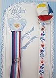 Blue Sail Boat Ribbon Pacifier Clip by Crystal Dream
