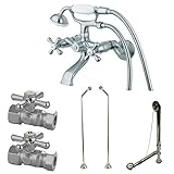 Kingston Brass CCK265CD Vintage Wall Mount Clawfoot Tub Faucet Package with Offset Supply Lines in P