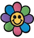 ワッペン アイロン スマイル フラワー にこちゃん 花 カラフル 刺しゅう アップリケ パッチ