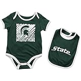 Infants NCAA Michigan State Spartans Onesie and Bib Set (チームカラー)