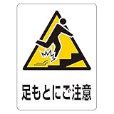 緑十字 透明ステッカー TM-11M 足もとにご注意(上り) 207111 (5枚1組)