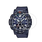 Zshion ガラスフィルム 強化ガラス 液晶保護フィルム Casio カシオ PROTREK PRT-B50 用 高透過率 気泡ゼロ 指紋防止 硬度9H 透明な [2枚パック]