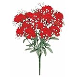 カスミカーネーションブッシュx14(レッド)【造花・アートフラワー】