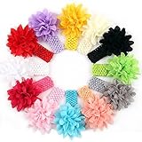 ROEWELL赤ちゃんのヘッドバンドのガールズシフォンヘアバンドHair Bows Head Wear Flower Middle No Part Number