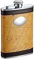 Visol Globe Liquorフラスコ、8-ounce、イエローとブラウン