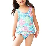 Zhhlaixing Girls Swimsuit Floral Print Bathing Suit Racerback Swimwear