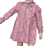 【DELIA】 女の子ワンピース　子供服　小さいサイズ　秋の新型　赤ちゃん　長袖　プリンセススカート　児童　絨冬服 (110, ピンク（厚手）)