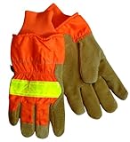 Steiner P2497 Winter Work Gloves, Split Pigskin Palm, Heatloc, Hi-Glo Orange, Large by Steiner
