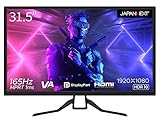 JAPANNEXT 31.5インチ ゲーミングモニター 165Hz 1ms フルHD 1920x1080解像度 VA パネル ディスプレイ (HDMI/DisplayPort/VESA対応/ブルーライトカット / 視野角178°) JN-315MV165FHDR