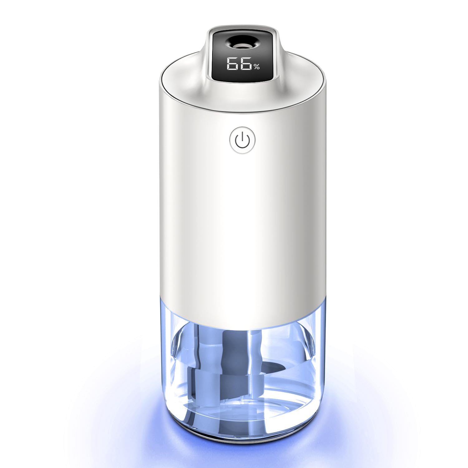 加湿器 小型 卓上 【抗菌鋼板&LCDバッテリー残量表示】 卓上加湿器 コードレス 2600mahバッテリー 7色LEDライト オフィス/車載 | usb 加湿器 超音波式 250ml大容量 上から給水 Type-C急速充電 20時間加湿 アロマ・次