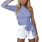 レディースブラウス、neartimeカジュアルプルオーバーOff Shoulder Top長袖夏ゆったりシャツ M