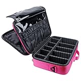 メイクボックス プロ用 大容量 メイクバッグ 使い勝手トラベルポーチ 小物入れ 化粧箱メイク収納ケース 旅行用コスメバッグ パニティバッグ ブラシ入れつき 仕切り 使い勝手 ピンク