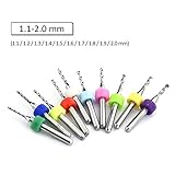 10ピース金属ドリルビット1.1-2.0ミリメートルpcb行使cncルータービット木材掘削タングステンカーバイドミニハンドドリル彫刻ドリルセット