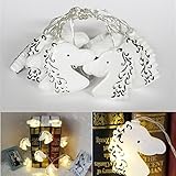 バッテリー駆動の暖かい白10LEDsユニコーンフェイリーストリングライトクリスマスパーティーウェディング