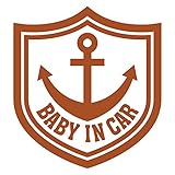 imoninn BABY in car ステッカー　【シンプル版】　No.14　イカリ　（茶色）