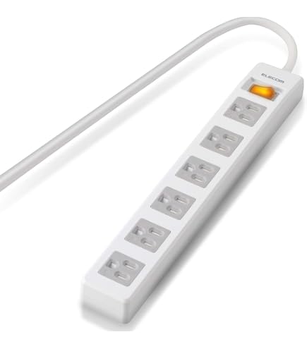 Amazon.co.jp: エレコム 電源タップ 3Pピン 4個口 差込口2P 一括
