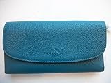 コーチ 財布 COACH PEBBLE LEATHER CHECKBOOK WALLET.ATLANTIC BLUE [並行輸入品]