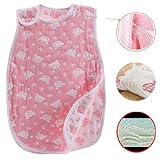 8重 ガーゼスリーパー ガーゼおくるみ パジャマ 寝袋 オーガニックコットン 40*70 cm ピンク くまさん