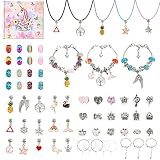 Voyyphixa ビーズ アクセサリーキット ２種類選択 ブレスレット ネックレス チャーム 収納ケース付き 使いやすい 綺麗ペンダント DIY 手作り ビーズセット 宝石 キラキラ 手工芸品収納簡単 お誕生日プレゼントに適用 DIY製作キット (A)